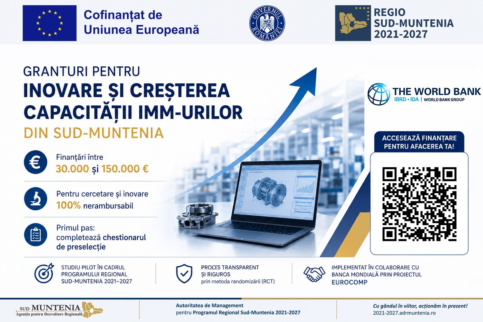 Start preselecției pentru apelul pilot de inovare destinat IMM-urilor din regiunea Sud-Muntenia